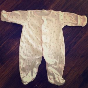 Newborn footed one piece with mittens
